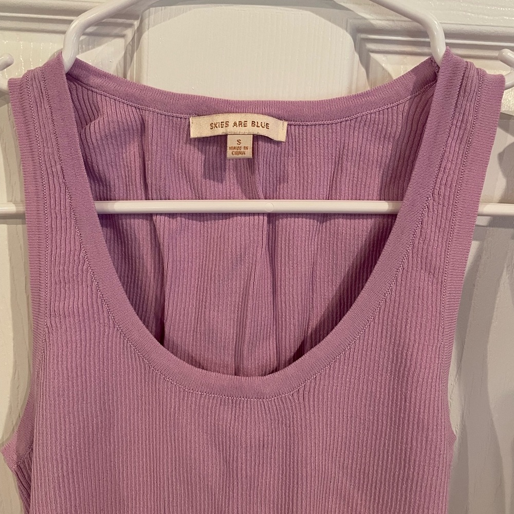 Lavender Ribbed Knit Tank - Picture 4 of 4